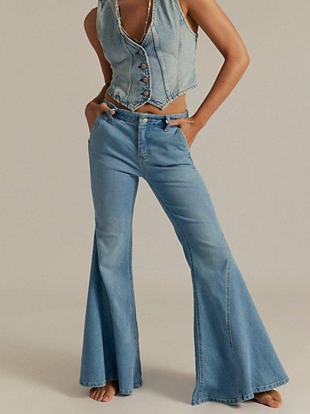 NWT We The Free Marque High Rise Flare Jean-Dusk Sky